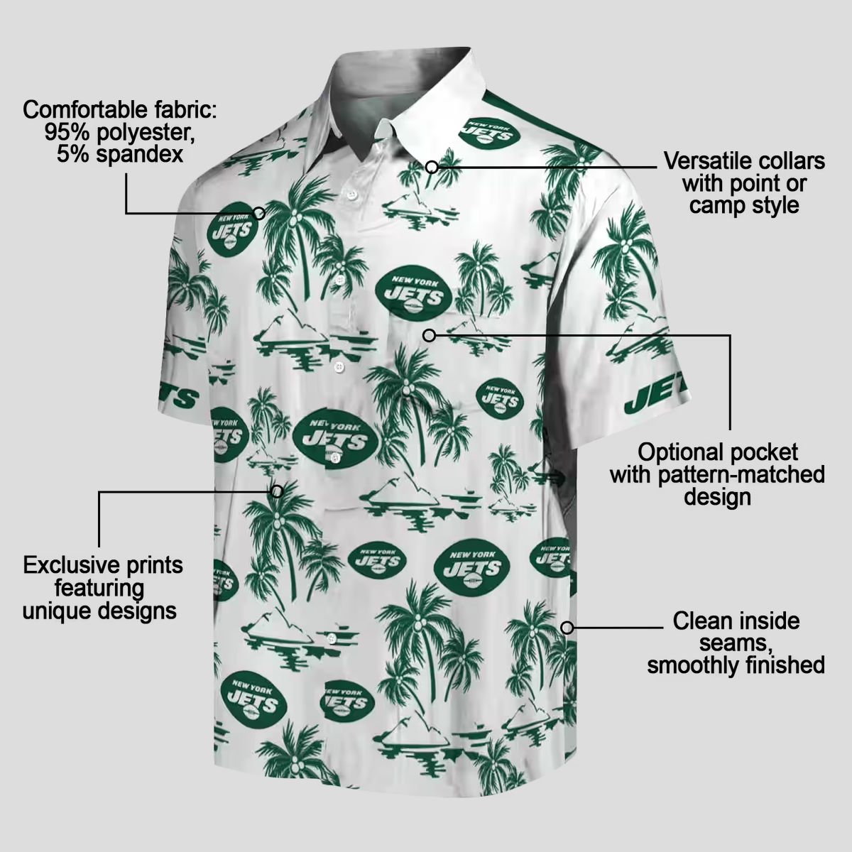 Best New York Jets Island Hawaiian Shirt, Summer Beach Vacation Outfit