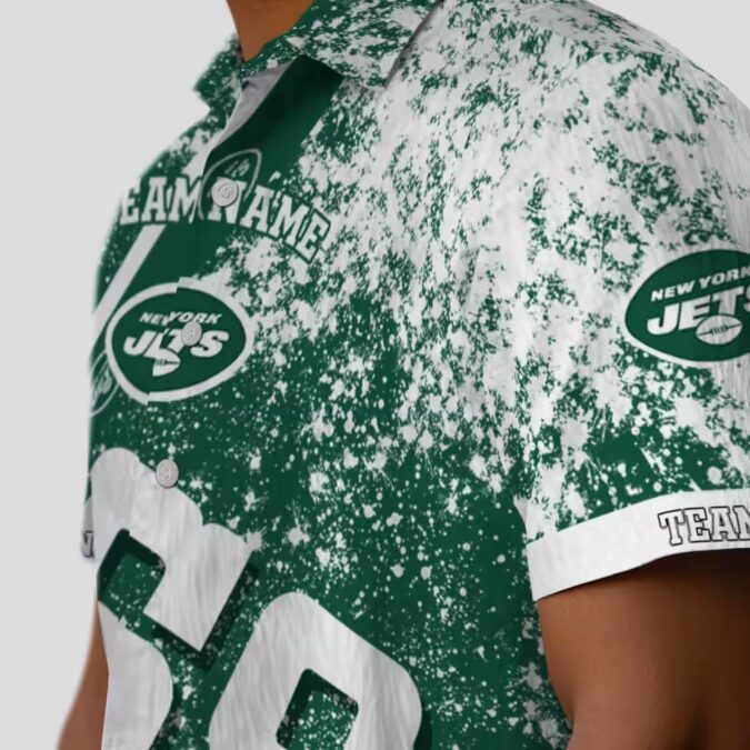 Custom New York Jets Star Stripes Green Hawaiian Shirt, NFL Summer Fan Gifts
