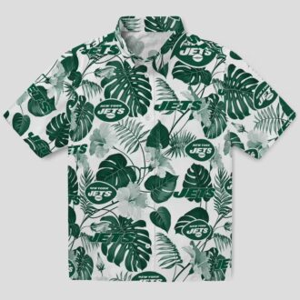 Floral Plants New York Jets Green Hawaiian Shirt, Summer NFL Tailgate Outfit