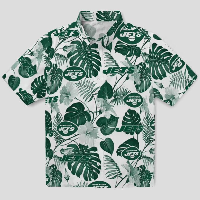 Floral Plants New York Jets Green Hawaiian Shirt, Summer NFL Tailgate Outfit