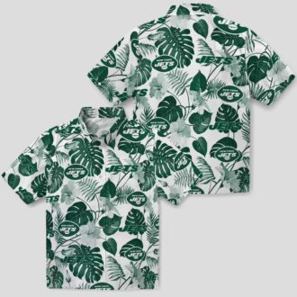 Floral Plants New York Jets Green Hawaiian Shirt, Summer NFL Tailgate Outfit