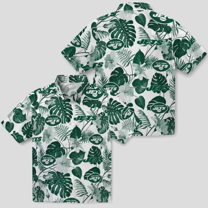 Floral Plants New York Jets Green Hawaiian Shirt, Summer NFL Tailgate Outfit