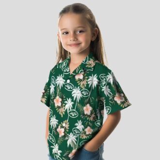 Football Fans New York Jets Palm Tree Hawaiian Shirt, Tropical Fan Gift