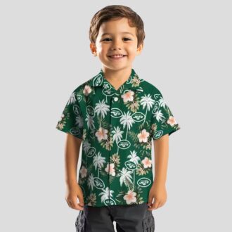 Football Fans New York Jets Palm Tree Hawaiian Shirt, Tropical Fan Gift