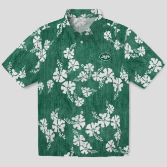 Green New York Jets Floral Clusters Hawaiian Shirt, Beach Vacation NFL Fans Gifts