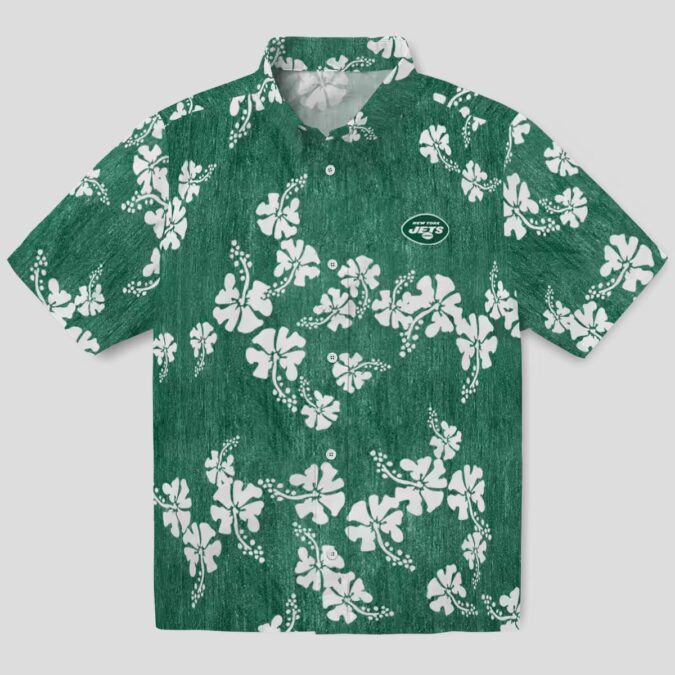 Green New York Jets Floral Clusters Hawaiian Shirt, Beach Vacation NFL Fans Gifts