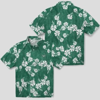 Green New York Jets Floral Clusters Hawaiian Shirt, Beach Vacation NFL Fans Gifts