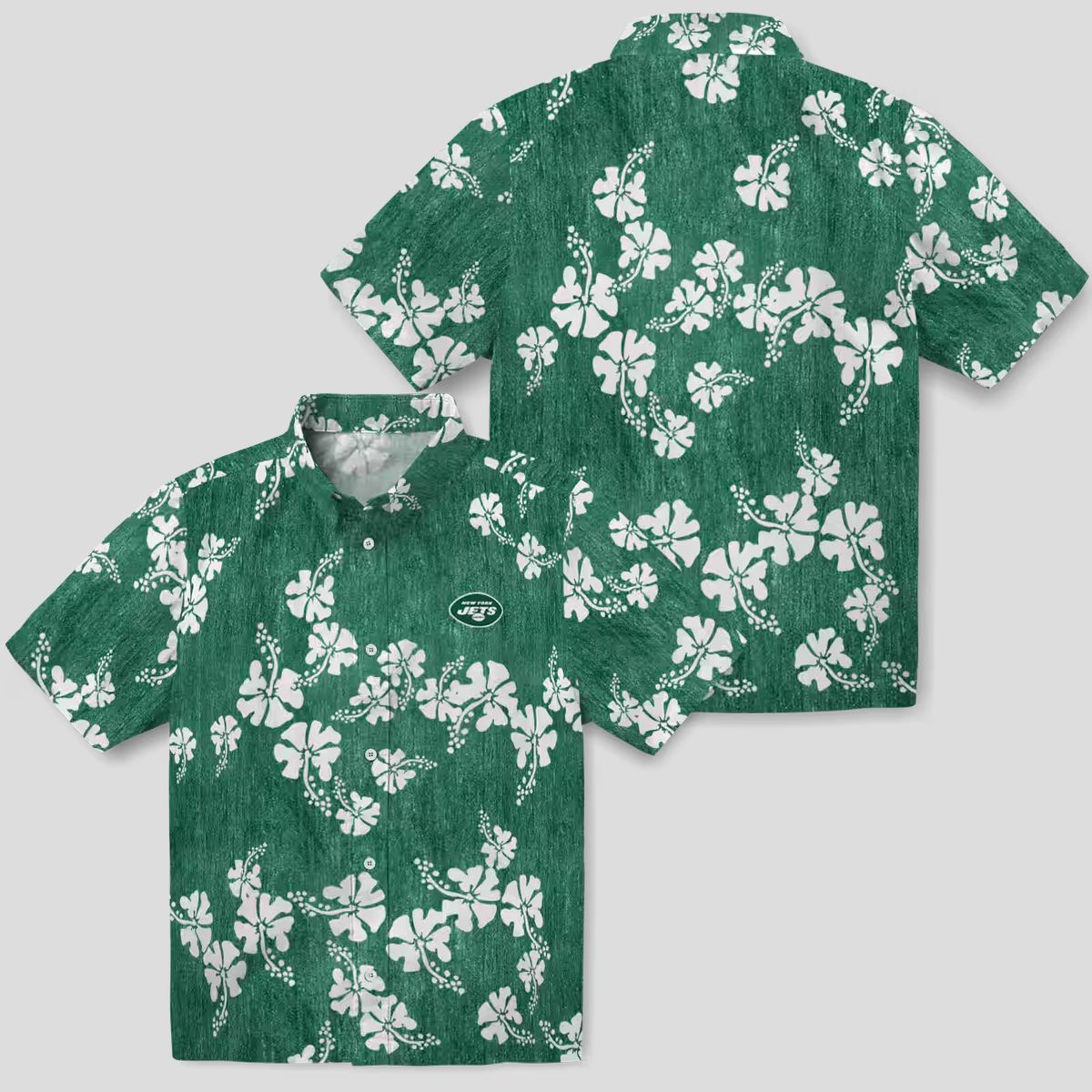 Green New York Jets Floral Clusters Hawaiian Shirt, Beach Vacation NFL Fans Gifts