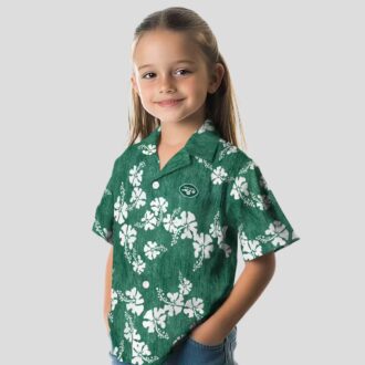 Green New York Jets Floral Clusters Hawaiian Shirt, Beach Vacation NFL Fans Gifts