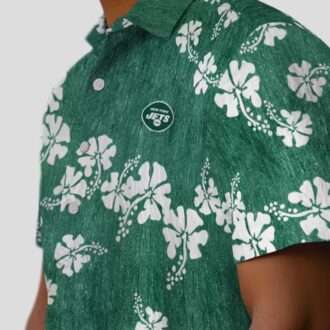 Green New York Jets Floral Clusters Hawaiian Shirt, Beach Vacation NFL Fans Gifts