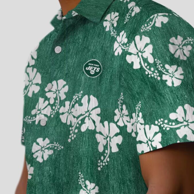 Green New York Jets Floral Clusters Hawaiian Shirt, Beach Vacation NFL Fans Gifts