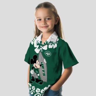 Green New York Jets Surfing Mickey Hawaiian Shirt, Summer NFL Fan Outfit