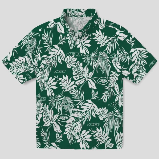 Limited Edition New York Jets Hawaiian Shirt, Tropical Palm Leaf NFL Apparel
