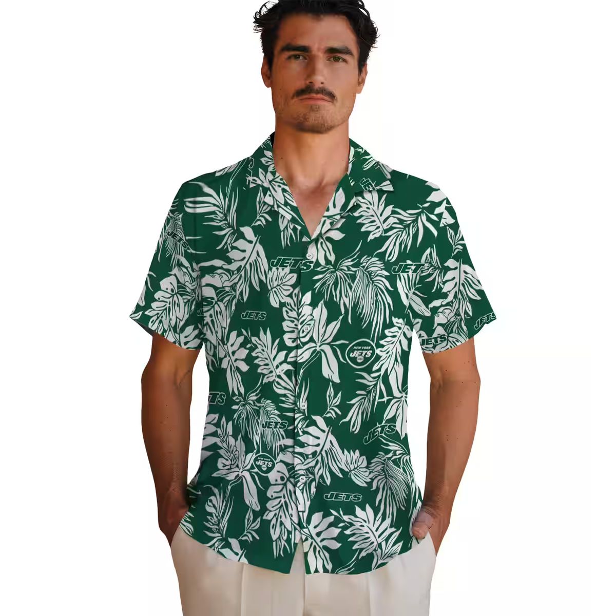 Limited Edition New York Jets Hawaiian Shirt, Tropical Palm Leaf NFL Apparel