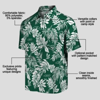 Limited Edition New York Jets Hawaiian Shirt, Tropical Palm Leaf NFL Apparel