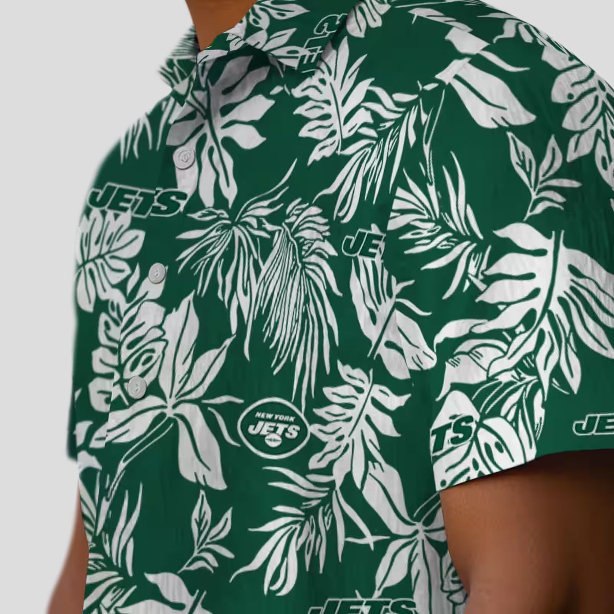 Limited Edition New York Jets Hawaiian Shirt, Tropical Palm Leaf NFL Apparel