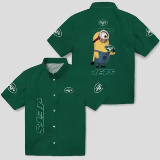 Limited Edition New York Jets Minion Hawaiian Shirt, Green Beach Vacation Shirt