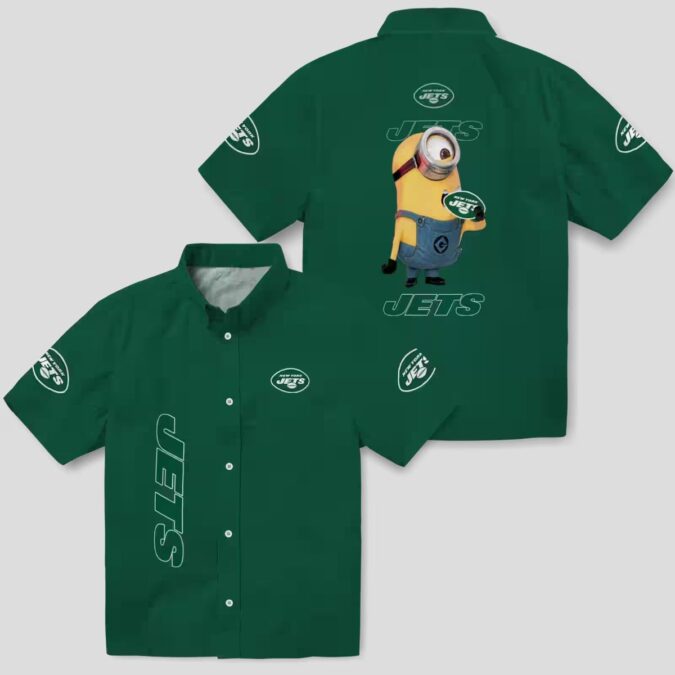 Limited Edition New York Jets Minion Hawaiian Shirt, Green Beach Vacation Shirt