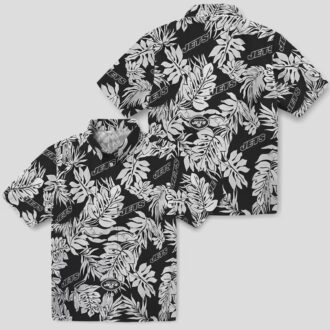 New York Jets Black Hawaiian Shirt, Tropical Monstera Leaf NFL Gameday Outfit