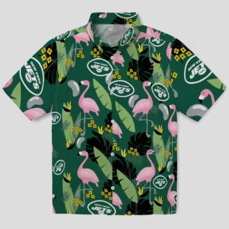 New York Jets Flamingo Hawaiian Shirt, Summer Vacation NFL Apparel for Fans