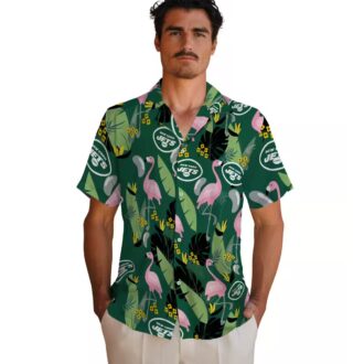 New York Jets Flamingo Hawaiian Shirt, Summer Vacation NFL Apparel for Fans