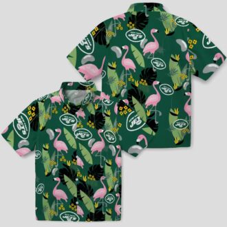 New York Jets Flamingo Hawaiian Shirt, Summer Vacation NFL Apparel for Fans