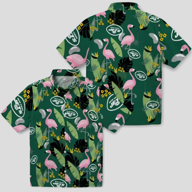New York Jets Flamingo Hawaiian Shirt, Summer Vacation NFL Apparel for Fans