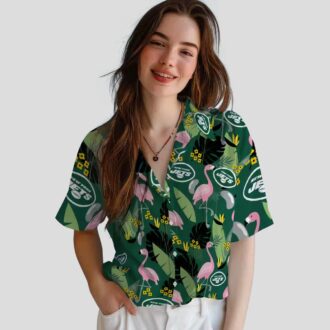 New York Jets Flamingo Hawaiian Shirt, Summer Vacation NFL Apparel for Fans