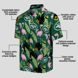 New York Jets Flamingo Hawaiian Shirt, Summer Vacation NFL Apparel for Fans