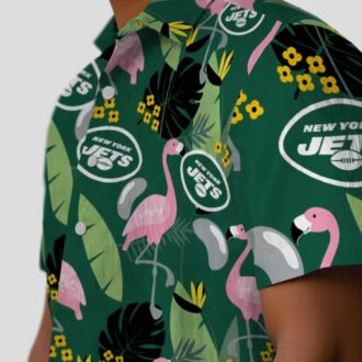 New York Jets Flamingo Hawaiian Shirt, Summer Vacation NFL Apparel for Fans