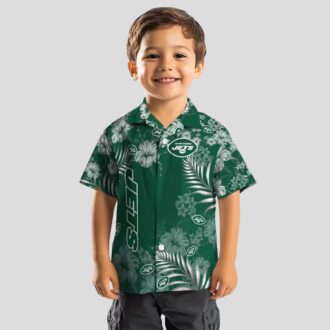 New York Jets Floral Hawaiian Shirt, Summer Hibiscus Print Football Fan Outfit
