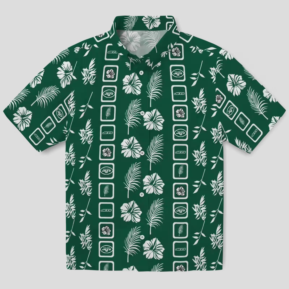 New York Jets Football Hawaiian Shirt, Floral Green Aloha NFL Fan Shirt