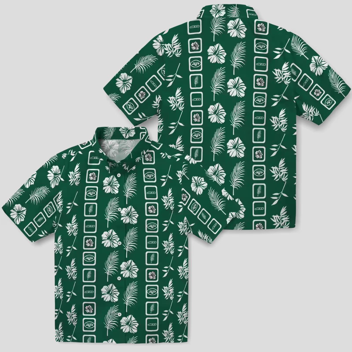 New York Jets Football Hawaiian Shirt, Floral Green Aloha NFL Fan Shirt