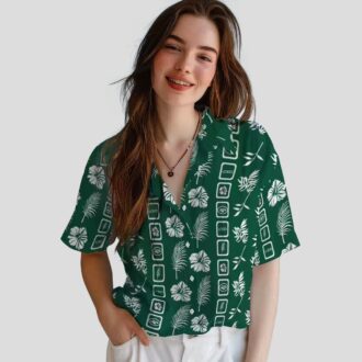 New York Jets Football Hawaiian Shirt, Floral Green Aloha NFL Fan Shirt