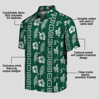 New York Jets Football Hawaiian Shirt, Floral Green Aloha NFL Fan Shirt