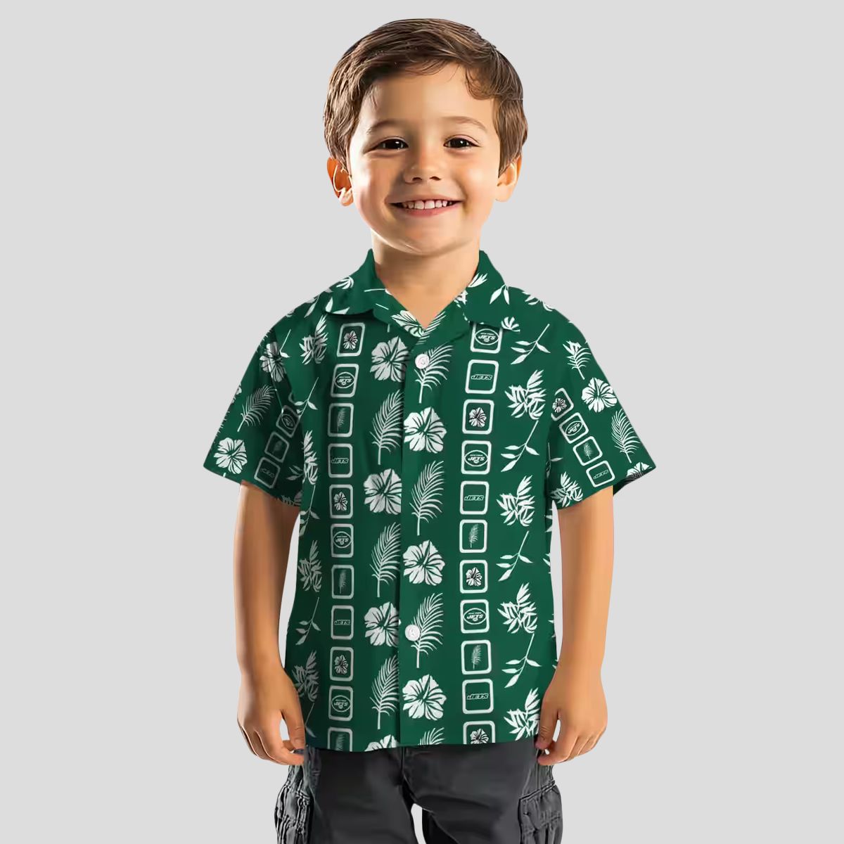 New York Jets Football Hawaiian Shirt, Floral Green Aloha NFL Fan Shirt