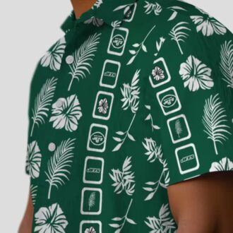 New York Jets Football Hawaiian Shirt, Floral Green Aloha NFL Fan Shirt