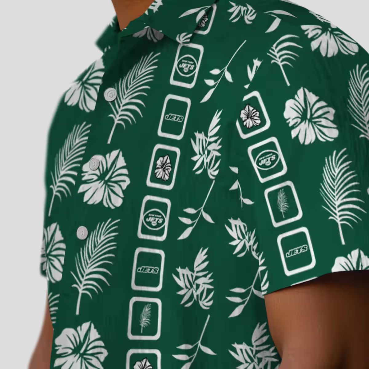 New York Jets Football Hawaiian Shirt, Floral Green Aloha NFL Fan Shirt