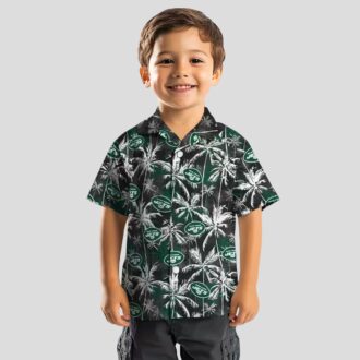 New York Jets Palm Leaf Hawaiian Shirt, Green Black NFL Team Fanwear