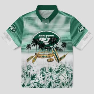 New York Jets Tropical Canoe Hawaiian Shirt, Personalized NFL Beach Wear for Fans