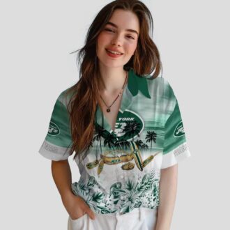 New York Jets Tropical Canoe Hawaiian Shirt, Personalized NFL Beach Wear for Fans