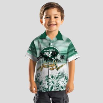 New York Jets Tropical Canoe Hawaiian Shirt, Personalized NFL Beach Wear for Fans