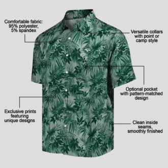 New York Jets Tropical Hawaiian Shirt, Green Palm & Leaf NFL Apparel