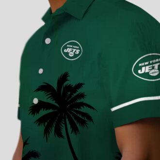 NFL New York Jets Beach Sunset Shirt, Green & Black Tropical Hawaiian Aloha Apparel