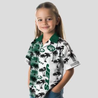 NFL New York Jets Green Custom Hawaiian Shirt - Palm Tree Silhouettes Design