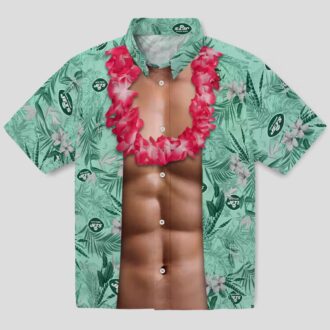 NFL New York Jets Hawaiian Shirt, Chest Illusion Green Summer Beach Shirt for Fans