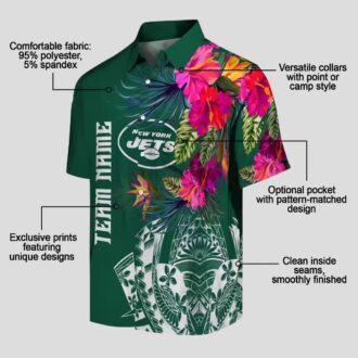 NFL New York Jets Polynesian Green Green Shirt, Floral Hawaiian Style for Football Fans