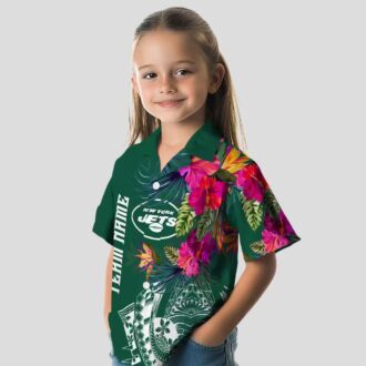 NFL New York Jets Polynesian Green Green Shirt, Floral Hawaiian Style for Football Fans
