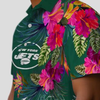 NFL New York Jets Polynesian Green Green Shirt, Floral Hawaiian Style for Football Fans