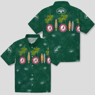 NFL New York Jets Surfboard Shirt - Summer Beach Hawaiian Style
